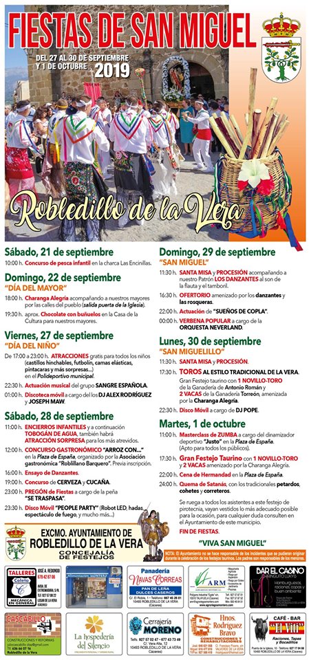 Fiestas de San Miguel 2019 Robledillo de la Vera